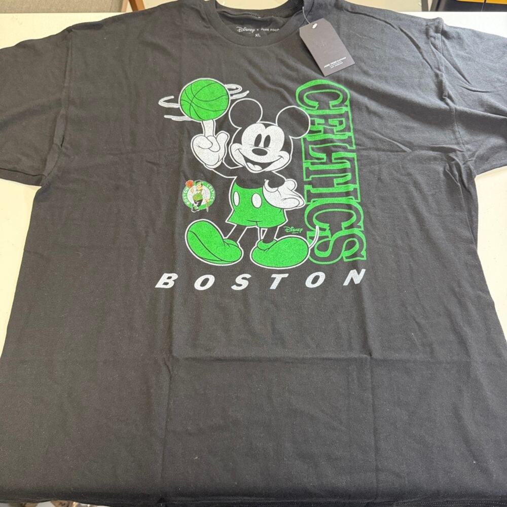 Boston Celtics Disney x Junk Food Mickey Mouse T-Shirt Black XL NWT